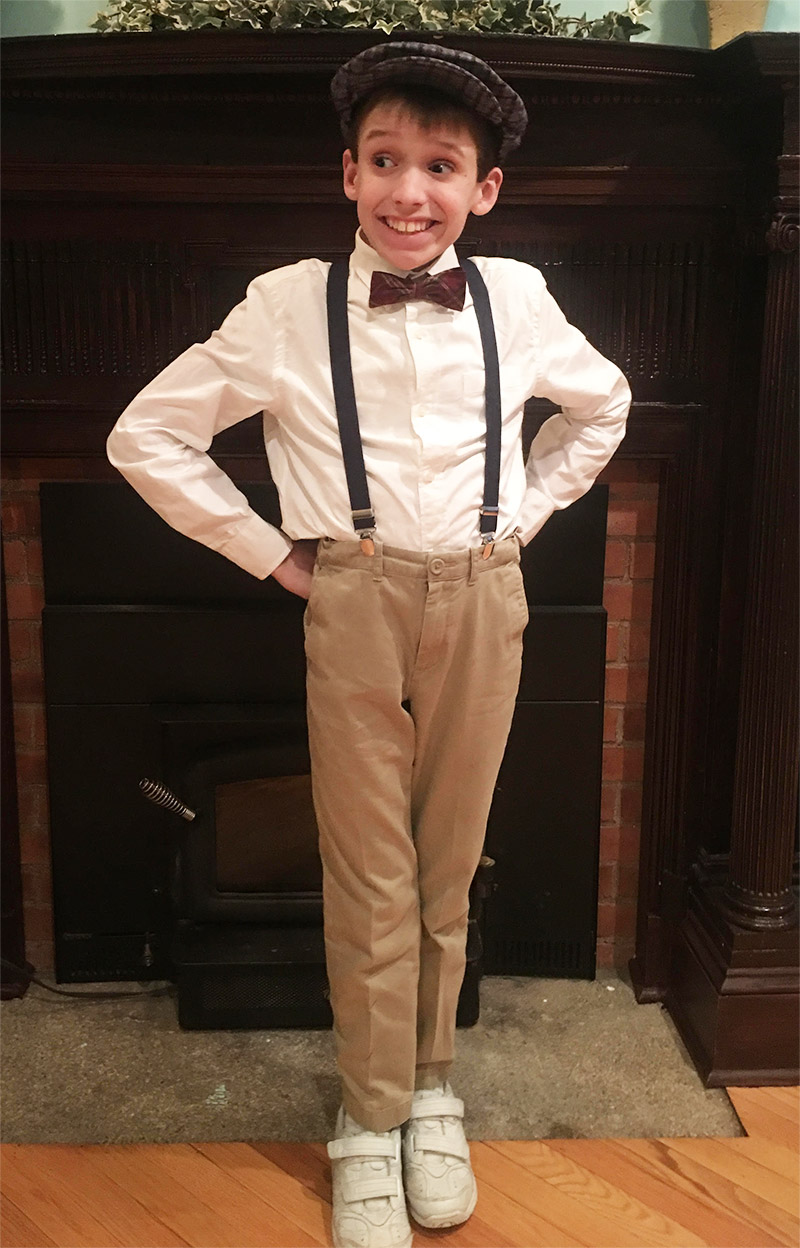 Harry, Stephen's son, dressed up and smiling